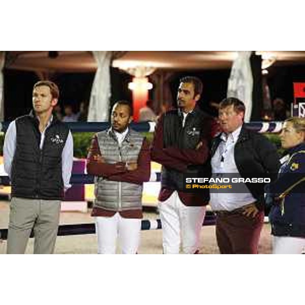Team Qatar wins the Furusiyya Fei Nations Cup Jumping Final - Longines Challenge Cup Jan Tops with Edwina Tops-Alexander,SheiKh Ali Bin Khalid Al Thani,Bassem Hassan Mohammed and Willem Meeus Barcelona,25th sept. 2015 ph.Stefano Grasso