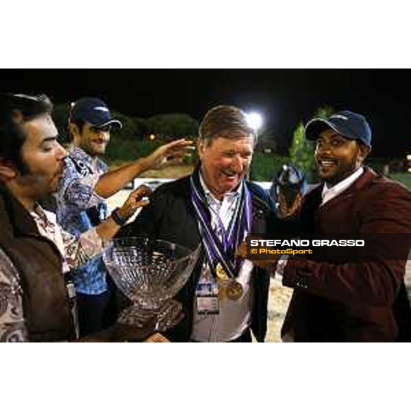 Team Qatar wins the Furusiyya Fei Nations Cup Jumping Final - Longines Challenge Cup Jan Tops is congratulated by his team Barcelona,25th sept. 2015 ph.Stefano Grasso