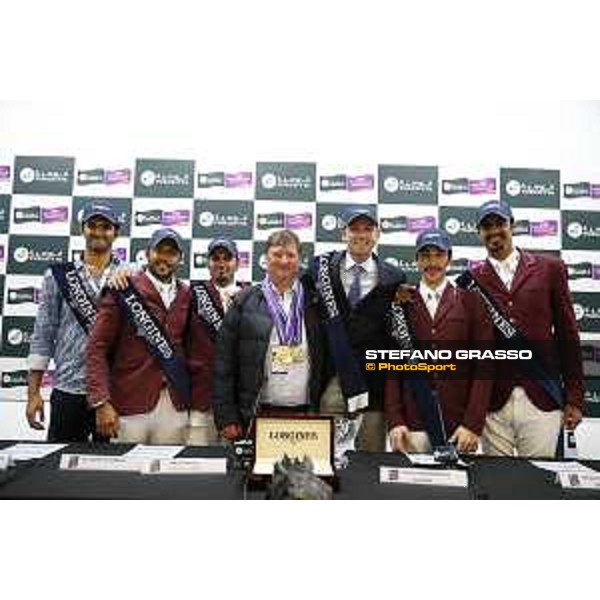 Team Qatar wins the Furusiyya Fei Nations Cup Jumping Final - Longines Challenge Cup The Press conference - Jan Tops and the Team Qatar Barcelona,25th sept. 2015 ph.Stefano Grasso