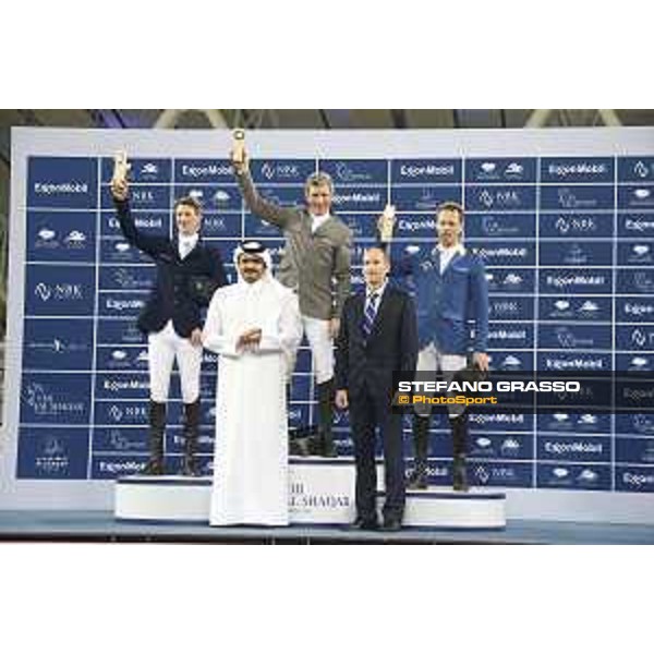 Sheikh Joaan bin Hamad bin Khalifa Al Thani presents the trophy to Ludger Beerbaum Doha,5th march 2016 ph.©.CHI Al Shaqab/Stefano Grasso all rights reserved