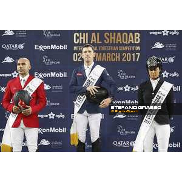 Prize giving ceremony - Omer Karaevli, Scott Brash, Pilar Cordon Competition S12 - CSI5* Shaqab, 4th march 2017 ph.Stefano Grasso/Al Shaqab