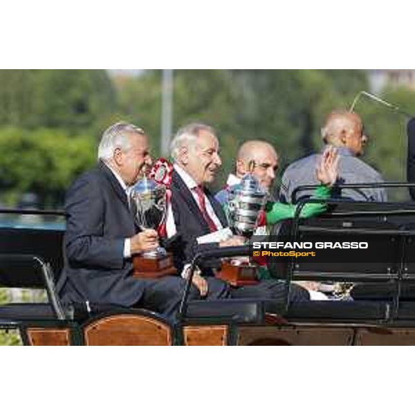 Giuseppe and Alduino Botti with Dario Vargiu winners of the Gran Premio di Milano Milano - San Siro galopp racecourse, 18th june 2017 ph.Stefano Grasso