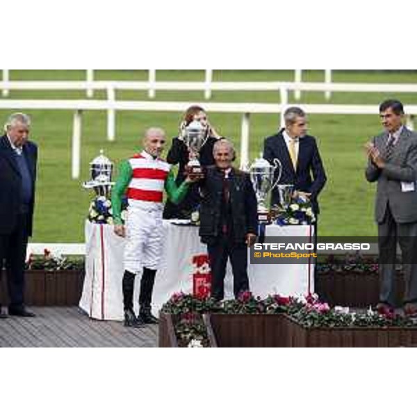 Prize giving ceremony of the Gran Premio del Jockey Club - Gianfranco Dettori and Dario Vargiu Milano - San Siro racecourse 22nd octiber 2017 - ph.Stefano Grasso