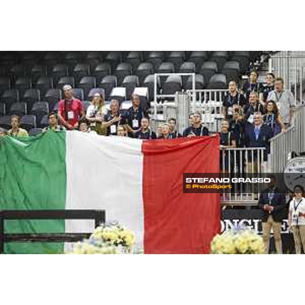 WEG - Team Italia - Vaulting Lorenzo Lupacchini - Silvia Stopazzini - Laura Carnabuci - Rosenstolz Gold Medal Pas de Deux Tryon, 20/09/2018 Ph.Stefano Grasso/Cavalleria Toscana-Fise
